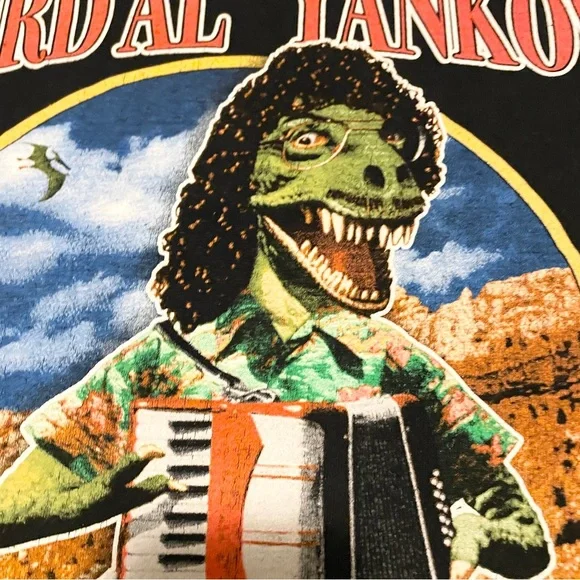 Weird Al Yankovic Yankosaurus T-Rex Accordion Shirt Size Medium - Picture 7 of 16